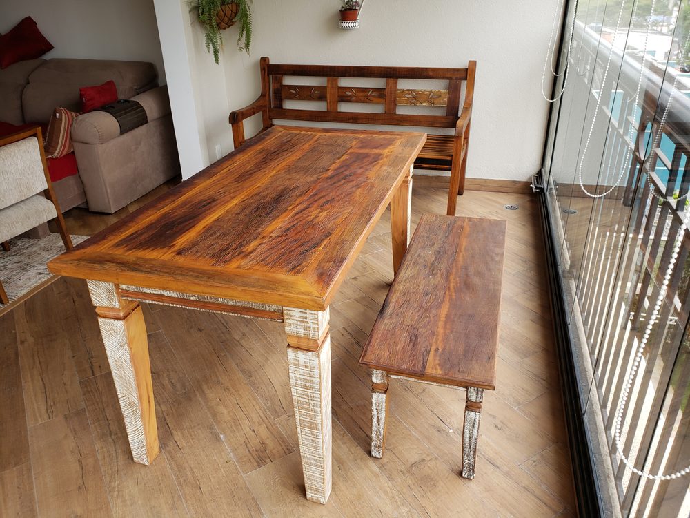 Mesa de madeira maciça da Vintage Decor, peça MES-14