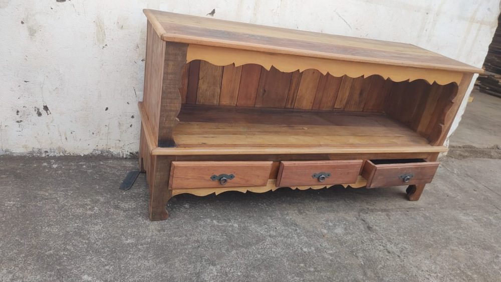 Rack de madeira maciça da Vintage Decor, peça RAC-05